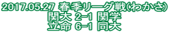 2017.05.27 春季リーグ戦(わかさ) 関大 2-1 関学 立命 6-1 同大