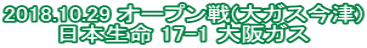 2018.10.29 オープン戦(大ガス今津) 日本生命 17-1 大阪ガス