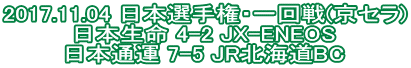 2017.11.04 日本選手権・一回戦(京セラ) 日本生命 4-2 JX-ENEOS 日本通運 7-5 JR北海道BC